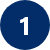 A white number "1" is centered on a dark blue circular background, reminiscent of a cozy home address sign.